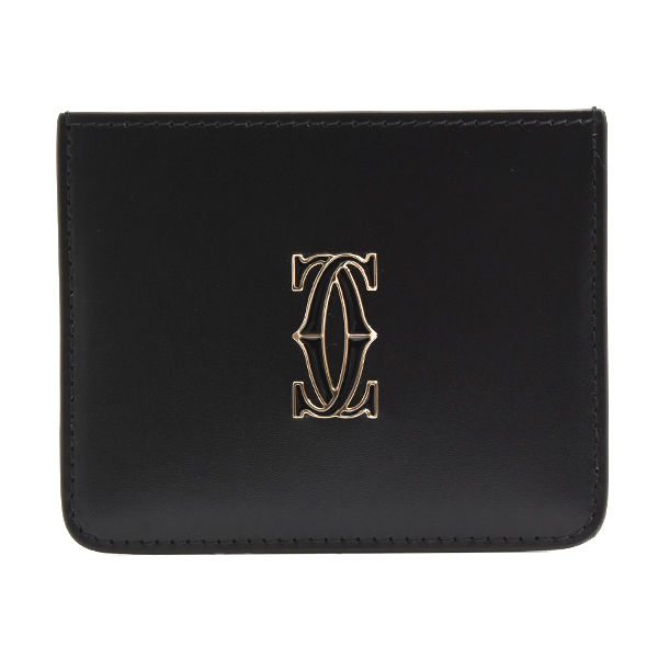 カルティエ カードケース メンズ Cドゥカルティエ シンプルカードホルダー カーフ ブラック Cartier L3001870 未使用展示品