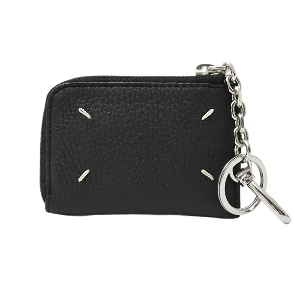 メゾンマルジェラ 財布 レディース メンズ キーチェーン付きコインケース L字ファスナー カーフ ブラック Maison Margiela SA1UI0012 P4746 中古