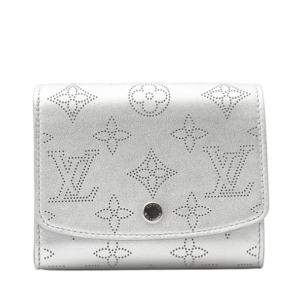 ルイヴィトン 財布 レディース マヒナシマリー ポルトフォイユ イリス コンパクト 2つ折り メタリックシルバー Louis Vuitton 中古