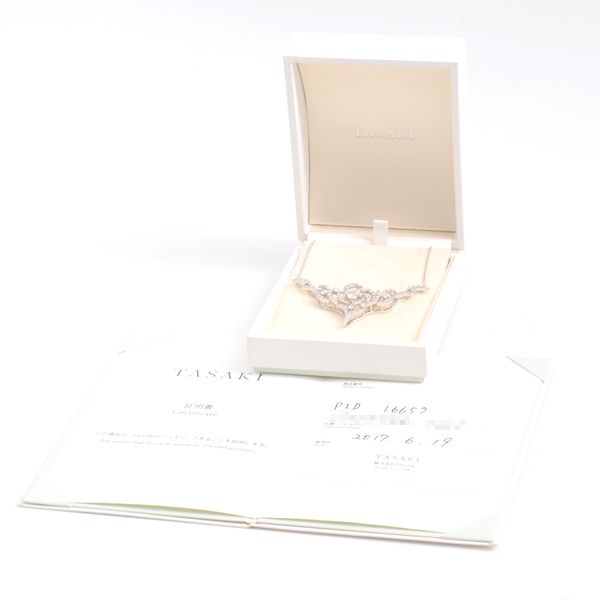 タサキ ネックレス レディース ダイヤモンド デザイン ネックレス D0.51ct 0.85ct ホワイトゴールド TASAKI 750WG 中古