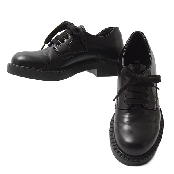 プラダ 靴 メンズ レースアップシューズ ビジネスシューズ サイズ5 24～25cm程度 ブラック PRADA 中古