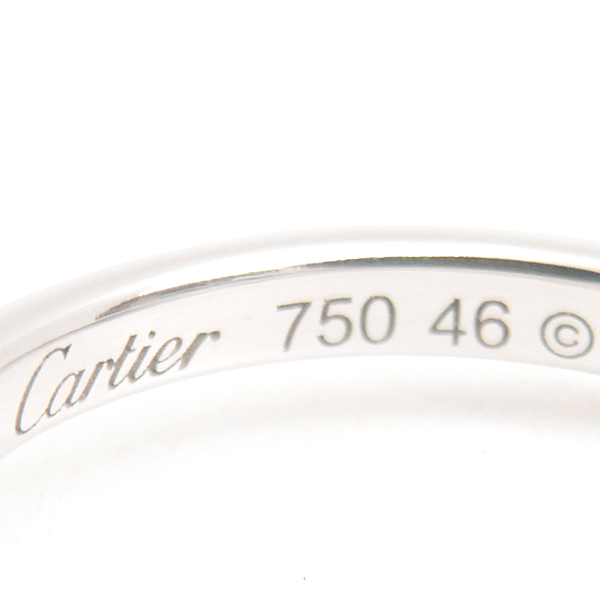 カルティエ 指輪 レディース ダムール ハート 1Pダイヤ リング 46号 実寸6号 幅1.8mm ホワイトゴールド Cartier 750WG 中古