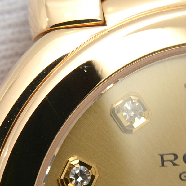 ロレックス 時計 メンズ チェリーニ 日ロレメンテナンス済 11ポイント ダイヤモンド 電池式 ゴールド ROLEX 6623/8 750YG 中古