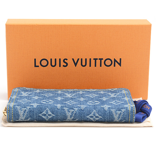ルイヴィトン 財布 レディース モノグラムデニム LVリミックス ジッピーウォレット コットン ブルー Louis Vuitton M82958 未使用展示品