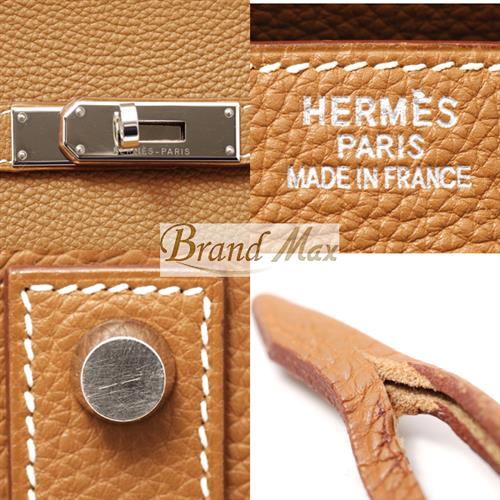 【BrandMax】エルメス/HERMES/バーキン40 トゴ ゴールド×シルバー金具 L刻(2008年)【中古】
