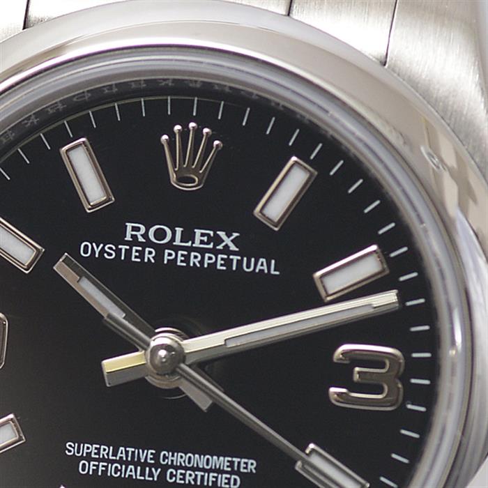 ロレックス ROLEX オイスターパーペチュアル 176200 ブラック 黒 ランダム レディース 時計【中古】