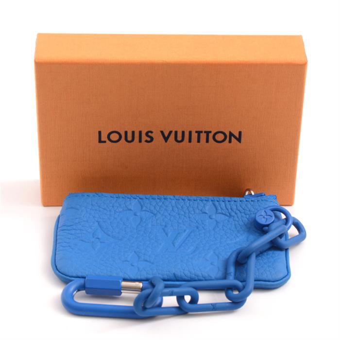 ルイヴィトン Louis Vuitton M67475 モノグラム ポシェットクレ コインケース メンズ トリヨンレザー ブルー【中古】
