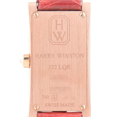 ハリーウィンストン 時計 レディース アヴェニューC ミニ  ダイヤベゼル 電池式 シルバー文字盤 ピンクゴールド HARRY WINSTON 750PG 332LQR 中古