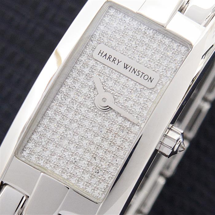 ハリーウィンストン 時計 レディース アヴェニューC ミニ 電池式 ダイヤモンド文字盤 ホワイトゴールド  HARRY WINSTON 750WG 332LQW AVCQHM16WW 中古