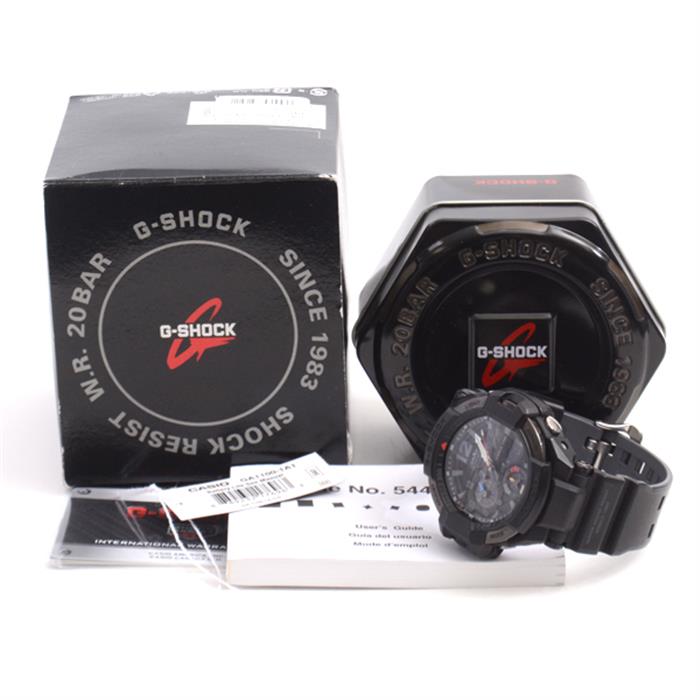 カシオ 腕時計 メンズ GA-1100-1A1 G-SHOCK ジーショック グラビティマスター ブラック 樹脂 CASIO【中古】