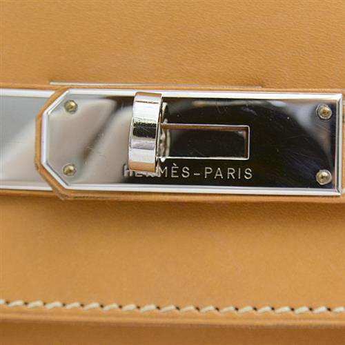 エルメス バッグ レディース ケリー35 外縫い □A刻 シルバー金具 ナチュラル ライトブラウン ボックスカーフ HERMES 中古