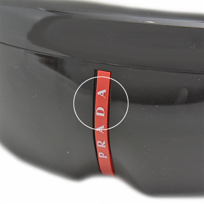 プラダ 眼鏡 メンズ テンプルロゴ ティアドロップ サングラス ブラック PRADA SPS 55U 中古