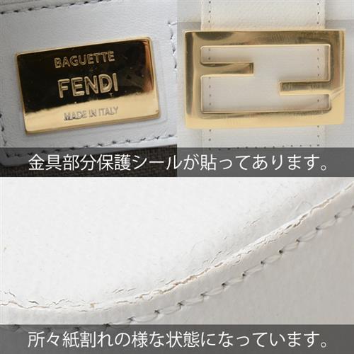 フェンディ バッグ ユニセックス バゲット 2WAY ホワイトキャンバス ペイントキット FENDI 8BR600 未使用展示品