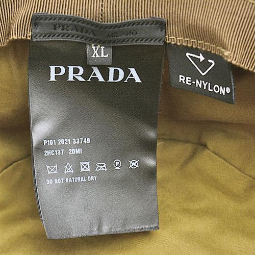 プラダ 服飾小物 メンズ バケットハット テスート ナイロン トライアングルロゴプレート ブラウン PRADA 2HC137 中古