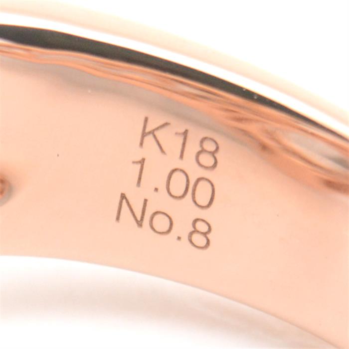ゆきざき 指輪 メンズ ノンブル ナンバー 8 ダイヤモンド リング D1.00ct 21.5号 ピンクゴールド YUKIZAKI NOMBRE K18PG 中古