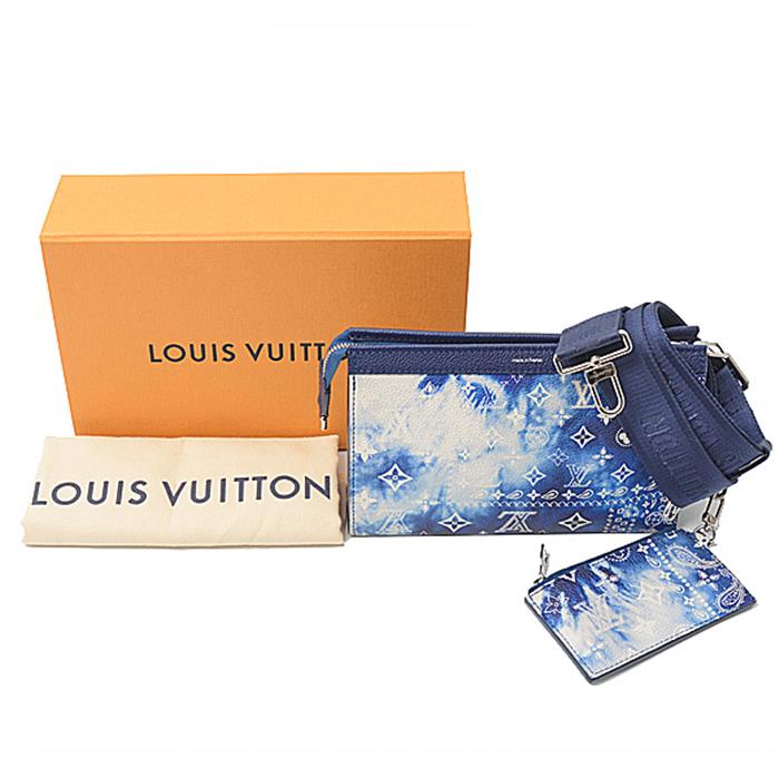 ルイヴィトン バッグ メンズ ガストン ウエアラブル ウォレット モノグラムバンダナ ブルー系 Louis Vuitton M81431 中古