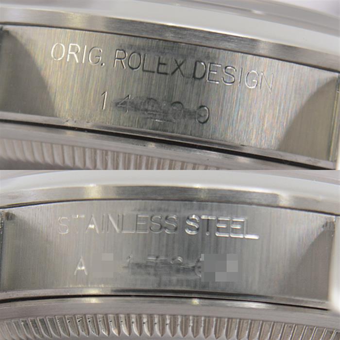 ロレックス 時計 メンズ エアキング ブラック文字盤 自動巻き A番 ステンレス ROLEX 14000 SS 中古