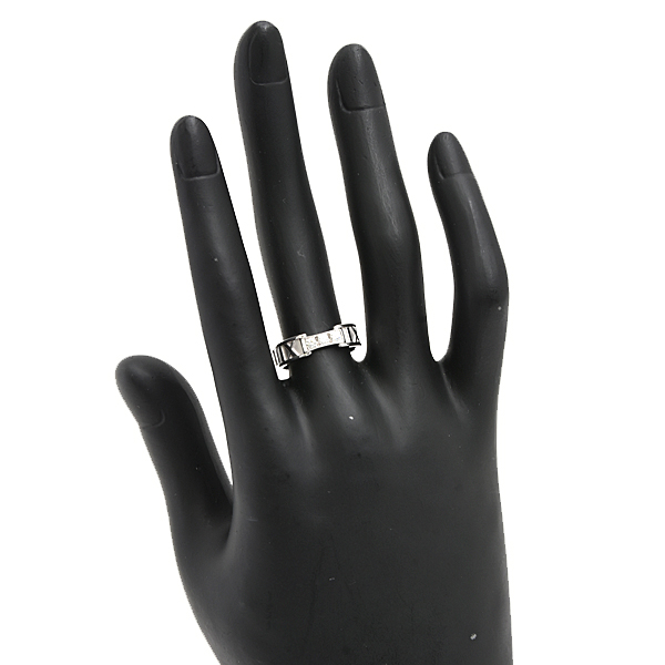 ティファニー 指輪 レディース アトラス 3Pダイヤモンド リング 11.5号程度 ホワイトゴールド TIFFANY 750WG K18 中古