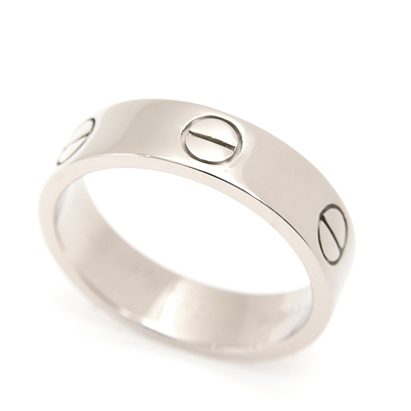 カルティエ 指輪 メンズ レディース ラブ リング Love 刻印サイズ56 実測15号程度 幅5mm ホワイトゴールド Cartier 750WG K18 中古