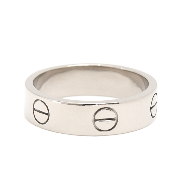 カルティエ 指輪 メンズ レディース ラブ リング Love 刻印サイズ56 実測15号程度 幅5mm ホワイトゴールド Cartier 750WG K18 中古
