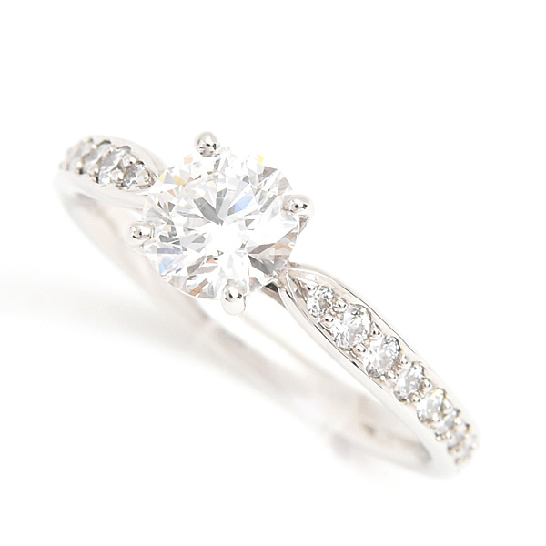 ティファニー 指輪 レディース ハーモニー ダイヤ 立爪 リング 9号 D0.66ct G-VS1-3EX プラチナ TIFFANY PT950 中古