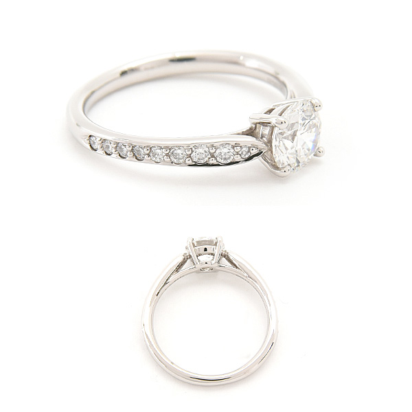 ティファニー 指輪 レディース ハーモニー ダイヤ 立爪 リング 9号 D0.66ct G-VS1-3EX プラチナ TIFFANY PT950 中古