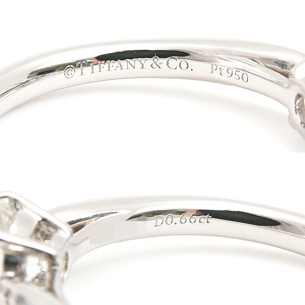 ティファニー 指輪 レディース ハーモニー ダイヤ 立爪 リング 9号 D0.66ct G-VS1-3EX プラチナ TIFFANY PT950 中古
