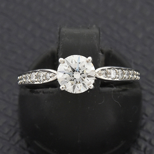 ティファニー 指輪 レディース ハーモニー ダイヤ 立爪 リング 9号 D0.66ct G-VS1-3EX プラチナ TIFFANY PT950 中古