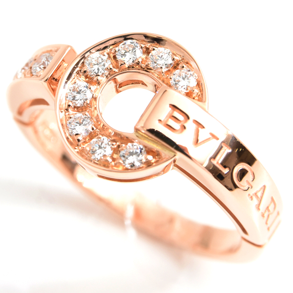 ブルガリ 指輪 レディース ブルガリブルガリ ダイヤ リング 12.5号 ピンクゴールド BVLGARI 750PG 中古