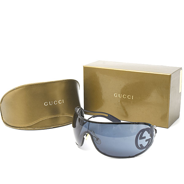 グッチ サングラス メンズ サングラス シールド スポーツタイプ ブルーレンズ GUCCI GG2799/S 中古