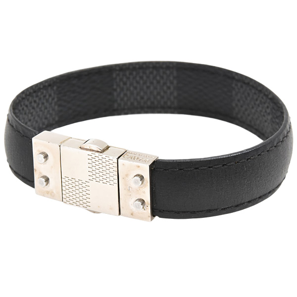 ルイヴィトン ブレスレット ユニセックス ブラスレ チェックイット 19cm ダミエグラフィット リバーシブル Louis Vuitton 中古 M6606E