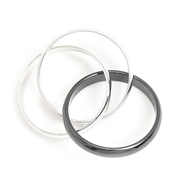 カルティエ 指輪 メンズ トリニティ リング 3連 3.2mm 57号 実寸17号 750WG×CE ホワイトゴールド Cartier 中古