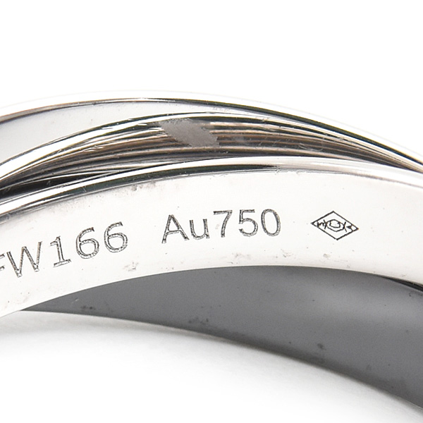 カルティエ 指輪 メンズ トリニティ リング 3連 3.2mm 57号 実寸17号 750WG×CE ホワイトゴールド Cartier 中古