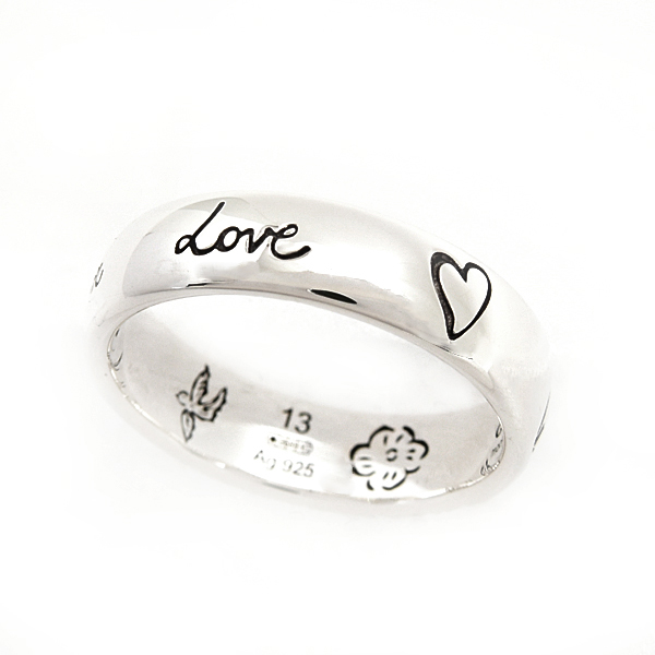 グッチ 指輪 レディース Blind for Love リング 刻印13 実測12号強 スターリングシルバー ブラインドフォーラブ Ag925 SV925 GUCCI 中古