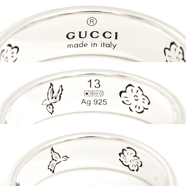 グッチ 指輪 レディース Blind for Love リング 刻印13 実測12号強 スターリングシルバー ブラインドフォーラブ Ag925 SV925 GUCCI 中古
