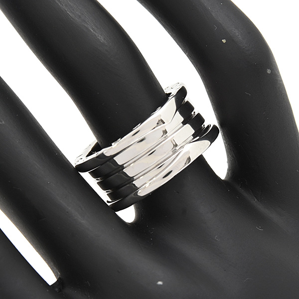 ブルガリ 指輪 メンズ レディース ビーゼロワン B-ZERO1 リング 55号 実寸13.5号 ホワイトゴールド BVLGARI 750WG 中古