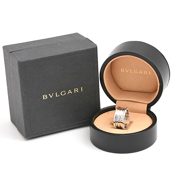 ブルガリ 指輪 メンズ レディース ビーゼロワン B-ZERO1 リング 55号 実寸13.5号 ホワイトゴールド BVLGARI 750WG 中古