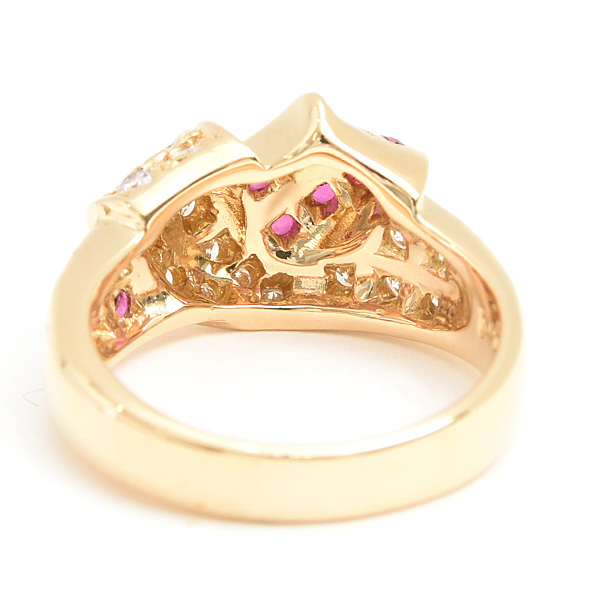 ポーラ 指輪 レディース ルビー ダイヤ リング 14.5号 R0.44ct D0.46ct イエローゴールド 750YG POLA 中古