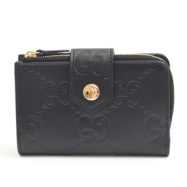 グッチ 財布 レディース GG ミディアム ウォレット GGレザー L字ファスナー ブラック GUCCI 760131 未使用展示品