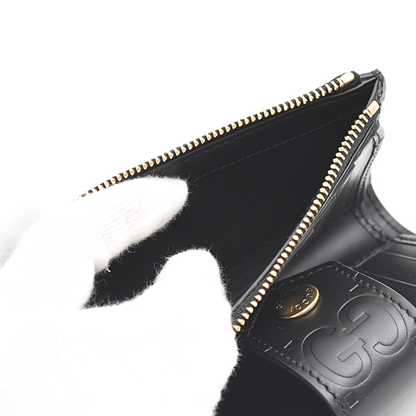 グッチ 財布 レディース GG ミディアム ウォレット GGレザー L字ファスナー ブラック GUCCI 760131 未使用展示品