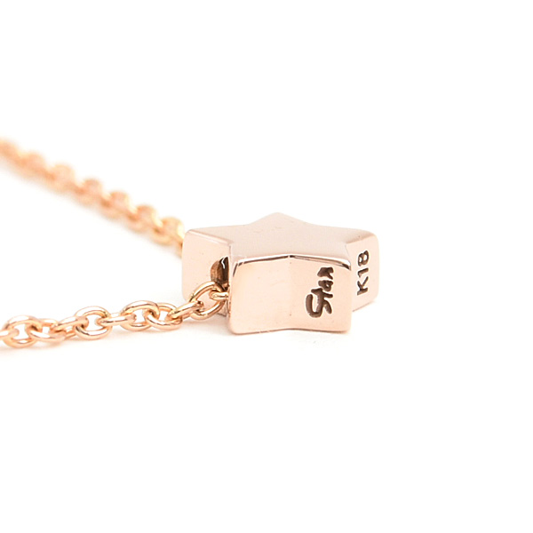 スタージュエリー ネックレス レディース スターモチーフ ペンダント ピンクゴールド K18PG STAR JEWELRY 中古