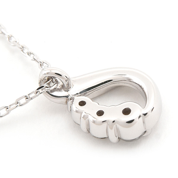 ヨンドシー ネックレス レディース 3Pダイヤ ドロップ ペンダント ホワイトゴールド K18WG 4℃ 中古