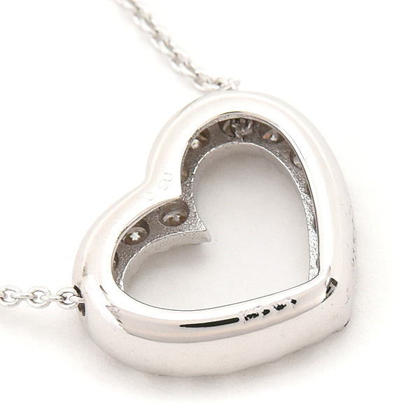 ポンテヴェキオ ネックレス レディース ハート ダイヤ ペンダント D0.30ct ホワイトゴールド K18WG Ponte Vecchio 中古