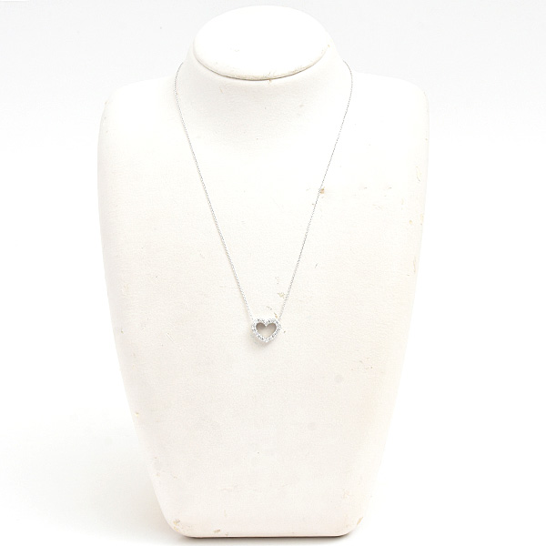 ポンテヴェキオ ネックレス レディース ハート ダイヤ ペンダント D0.30ct ホワイトゴールド K18WG Ponte Vecchio 中古
