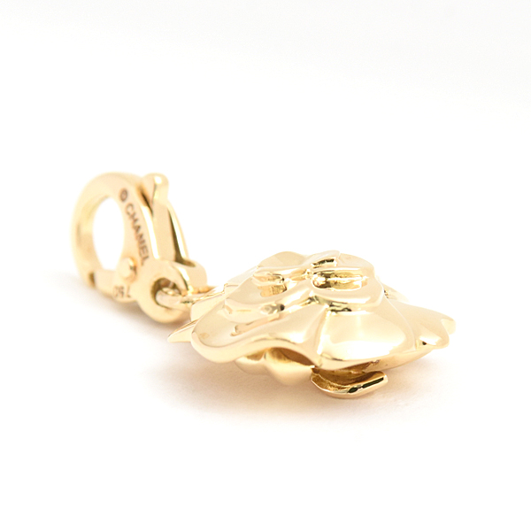 シャネル ペンダント レディース カメリア チャーム トップ イエローゴールド フラワー CHANEL 750YG K18 中古