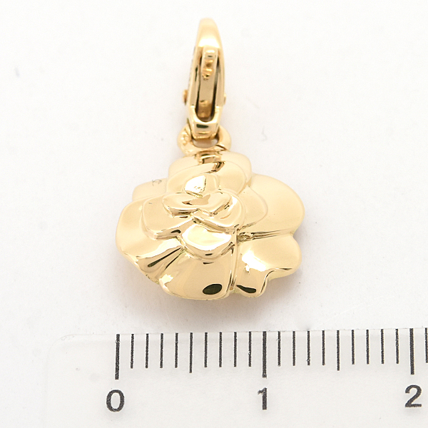 シャネル ペンダント レディース カメリア チャーム トップ イエローゴールド フラワー CHANEL 750YG K18 中古