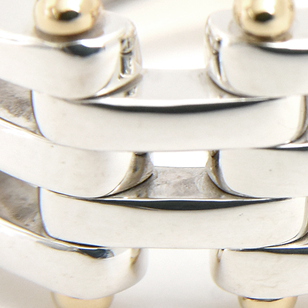 ティファニー 指輪 レディース ゲートリンク リング 実測12号 GATE LINK スターリングシルバー イエローゴールド TIFFANY SV925 750YG 中古