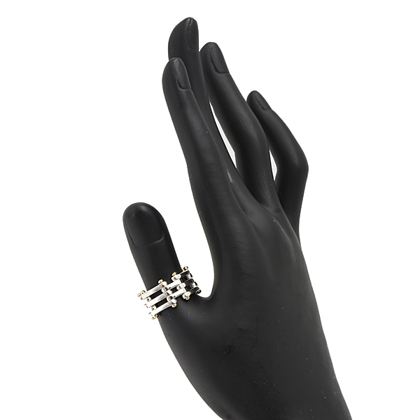 ティファニー 指輪 レディース ゲートリンク リング 実測12号 GATE LINK スターリングシルバー イエローゴールド TIFFANY SV925 750YG 中古