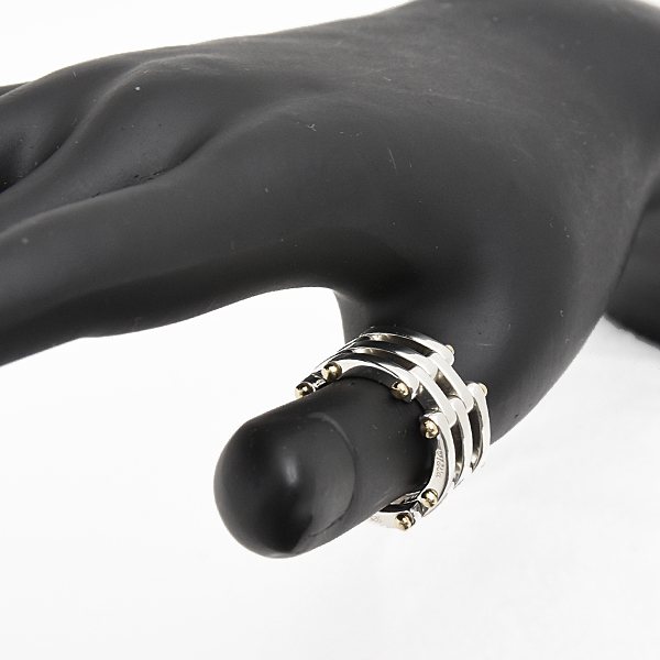 ティファニー 指輪 レディース ゲートリンク リング 実測12号 GATE LINK スターリングシルバー イエローゴールド TIFFANY SV925 750YG 中古