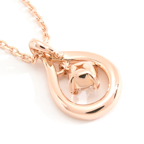 カナルヨンドシー ネックレス レディース ドロップモチーフ スイング 1Pダイヤ ペンダント ピンクゴールド K18PG Canal 4℃ 中古